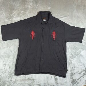 Vintage BC Ethic Shirt Mens Large Black Embroidered Bowling Camp Rockabilly USA